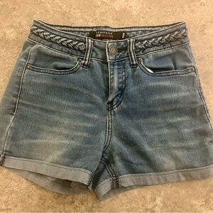 Rampage Denim Collection Braided West High Rise Jean Shorts Size 0